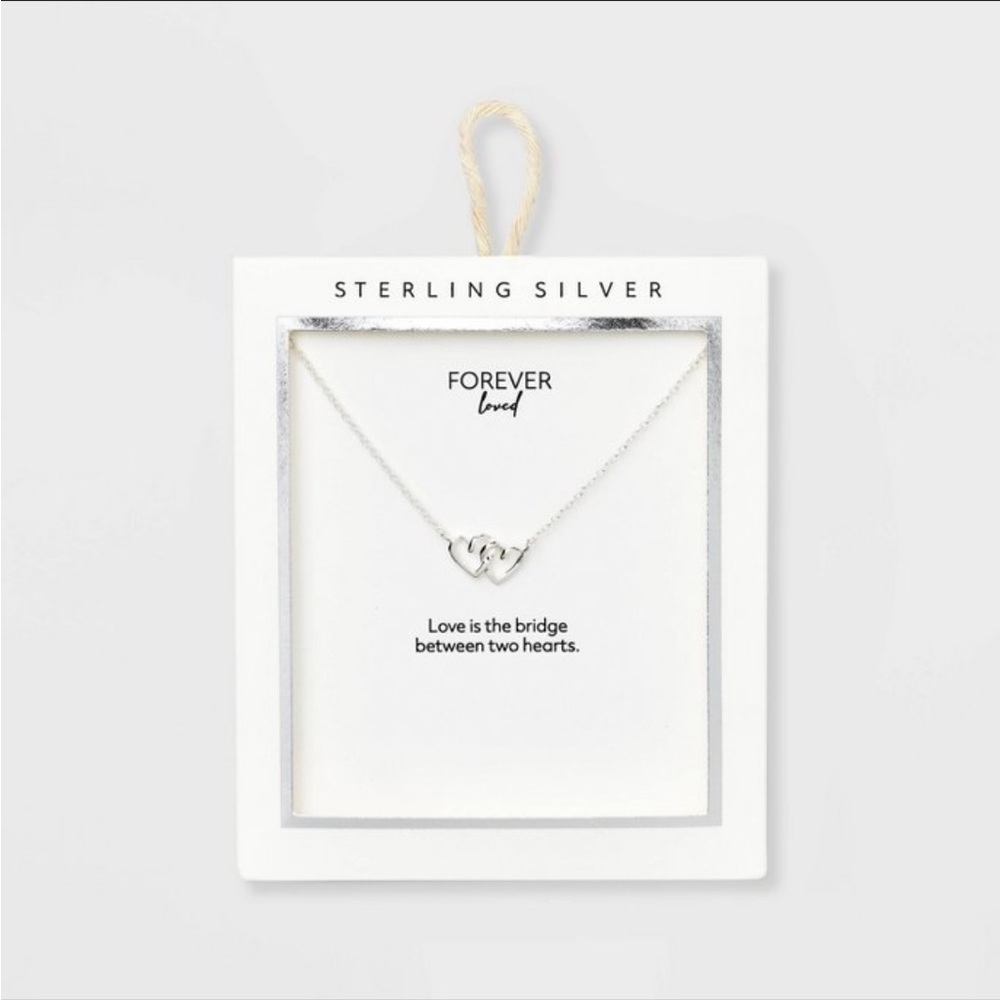 Sterling Silver Linked Double Open Heart
Station Necklace - Silver